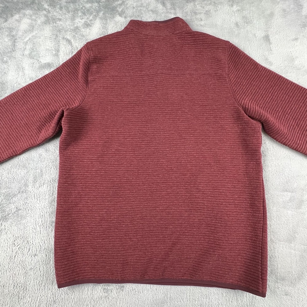 Gerry Sweatshirt Mens XL Red Snap Henley Mock Neck Lined Pockets Pullover Fleece - Picture 8 of 14